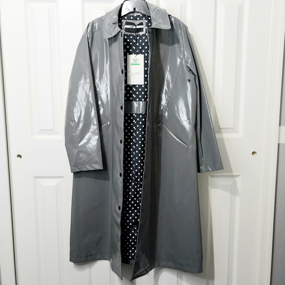 Jane Post NYC Long Snap Slicker Raincoat, NWT, Size L - Picture 4 of 10